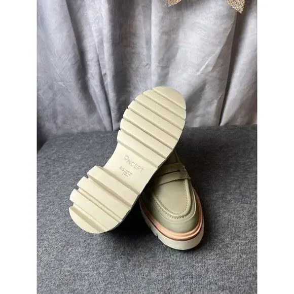 Oncept Seoul Platform Loafers Silver Moss Gray Size 6.5 - Picture 9 of 10
